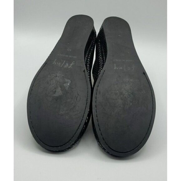 French Sole NY Black Leather Snake Print Zeppa Slip-on Short Wedges Size 10 - Picture 11 of 13